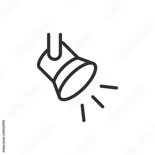 Directional lamp, linear icon. Focused lighting and illumination control. Line with editable stroke.