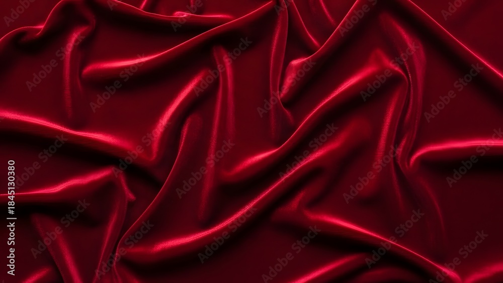 Obraz premium Rich red velvet fabric, isolated on white background