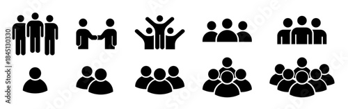 People group icon set. Person and team symbol. Vector illustration.