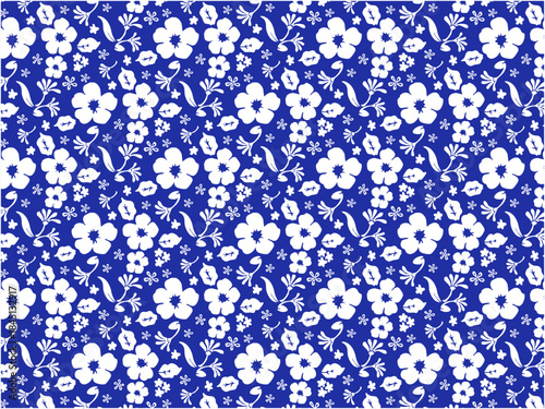 植物のパターン②白と紺