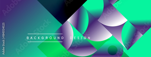 Abstract gradient background. Purple, green hues blend. Overlapping shapes create dynamic visual effect. Text reads background design.