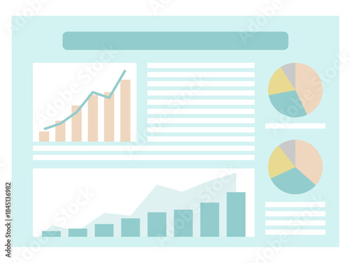 Business Report Illustration with Sample Data Charts