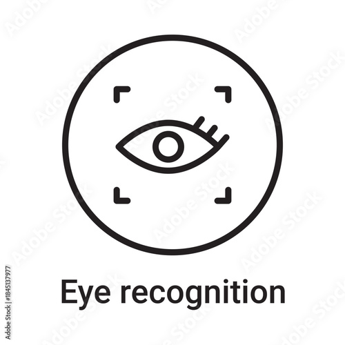 Eye recognition icon. Vector line symbol for a website, product card, presentation and mobile app, packaging or instruction. Editable outline sign