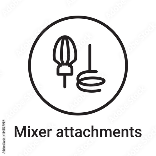 Mixer attachments icon. Vector line symbol for a website, product card, presentation and mobile app, packaging or instruction. Editable outline sign