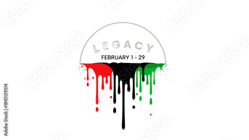 Legacy february event logo with dripping paint and bold typography