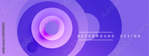 Abstract purple circles create dynamic background. Gradient shades offer modern visual appeal, simple design elements.