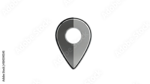 Free Download Metallic Location Pin Icon on White Background - GFXLoad
