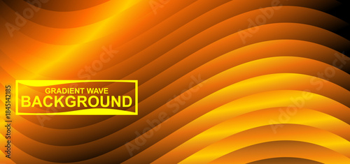 Golden Ember Flow: Abstract Waves of Orange and Black Gradient, Searing Velocity: Dynamic Gold and Charcoal Striped Background