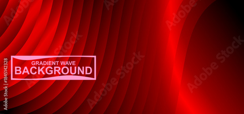 Crimson Cascade: Abstract Rhythmic Waves of Shadow and Light, Inferno Ribbons: Dynamic Red and Black Gradient Curve Background