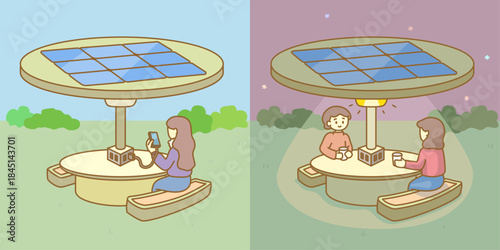 태양광 에너지 생활, 야외 테이블