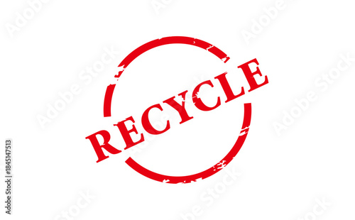 RECYCLE - Red Rubber Stamp with text RECYCLE
