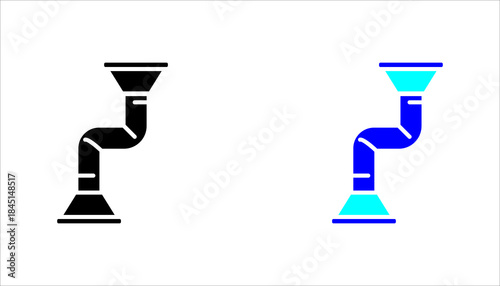 Pipeline system line icon Simple line icon of an industrial pipe system. Suitable for plumbing, water supply, construction, infrastructure, and engineering concepts.