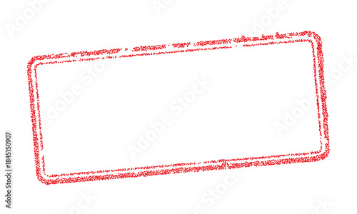 Red digital stamp vector frame isolated on white background. Dotted technology border for electronic commerce and data verification. Tech texture design for business security seal.