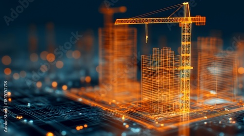 construction industry and internet technology concept	
