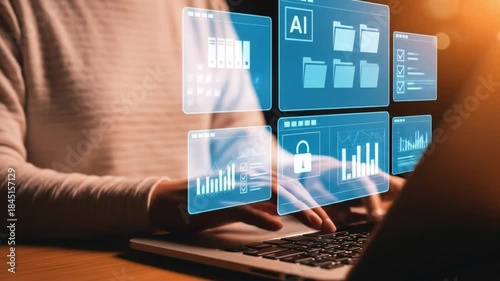Artificial intelligence (AI) is used by businessmen in document management systems, online documentation databases, and digital file storage systems or software, record keeping, database technology
