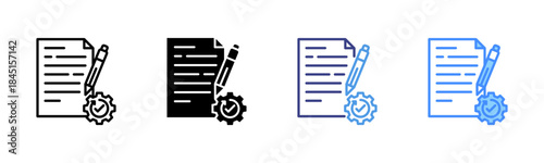 Procedure icon set multiple style collection