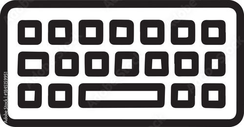 A clean, modern depiction of a computer keyboard. Perfect for illustrating technology concepts or the tools of communication. 
