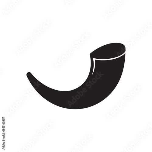 Shofar horn silhouette icon vector flat design