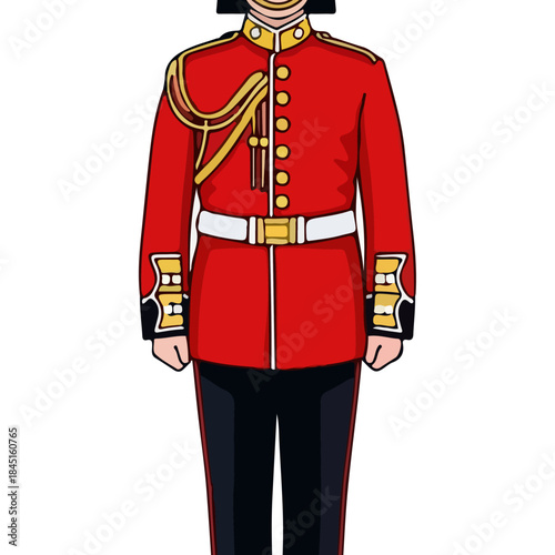 Картината върху платно Red Uniformed Guardsman in Ceremonial Dress Front View.