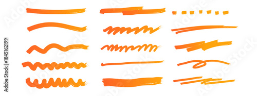 Underline Material Set Decoration Straight line Curved line Wavy line Ornament Border Decorative border Heading Divider Separator Title Simple Stylish Colorful line, underline