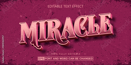 Happy valentine day, Editable vintage text effect style