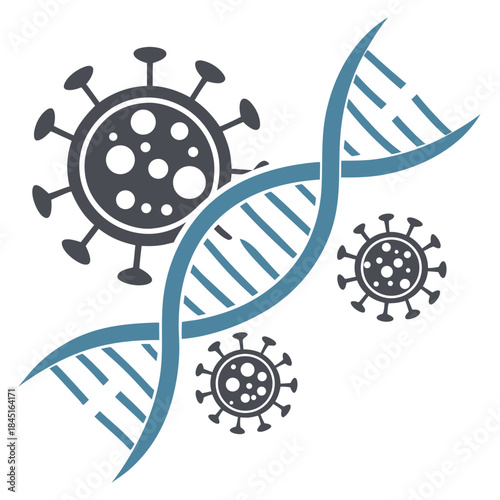 DNA Strands Intertwined With Virus Particles coronavirus covid19