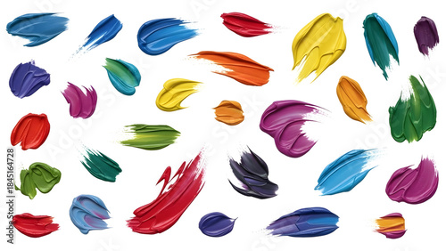 Vibrant Abstract Paint Swirls and Strokes Collection for Creative Designs