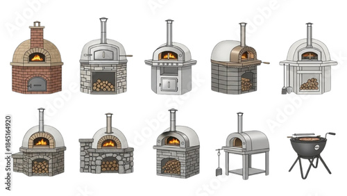Collection of Different Styles of Outdoor Pizza Ovens and Grills