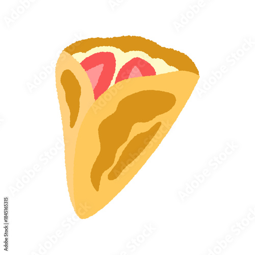 手書き風の食べ物単品アイコンイラスト　クレープ