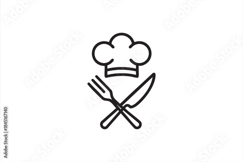 Restaurant Chef Icon for Dining Apps and Business Signage
