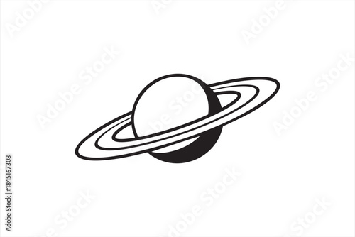 Ringed Planet Saturn Icon for Education and Infographic Design