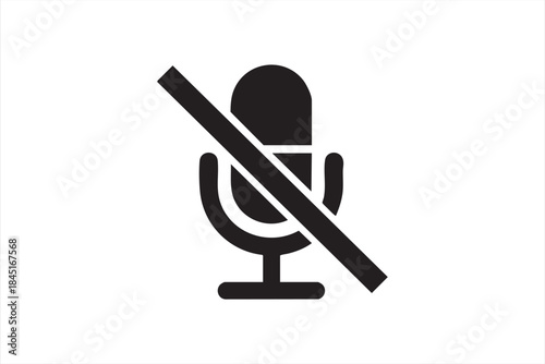 Audio Mute Icon for Voice Recording and Call Interfaces