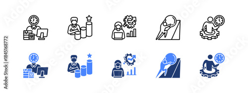 Work Behavior and Mindset with two styles, line and duotone icon.