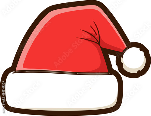 Classic Red and White Santa Hat with Pom Pom.