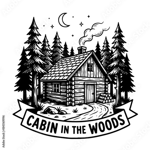 Cabin in the woods log house.