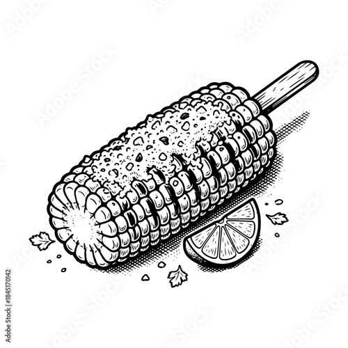 Grilled Corn on the Cob with Butter.