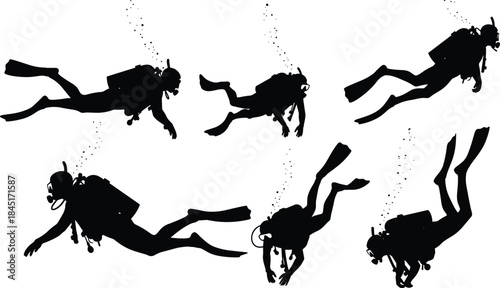 Dancing couple silhouettes set performing dynamic ballroom Latin dance moves collection black vector illustration isolated on white background elegance passion performance rhythm competition.