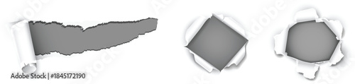 “Ripped Gray Paper Strip PNG – Torn Paper Reveal Banner on Transparent Background”