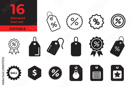 Discount set of price tags vector illustration