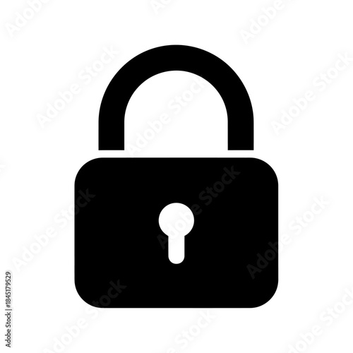 Solid black icon of a padlock, symbolizing security and protection