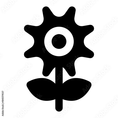 icon sunflower with style glyph