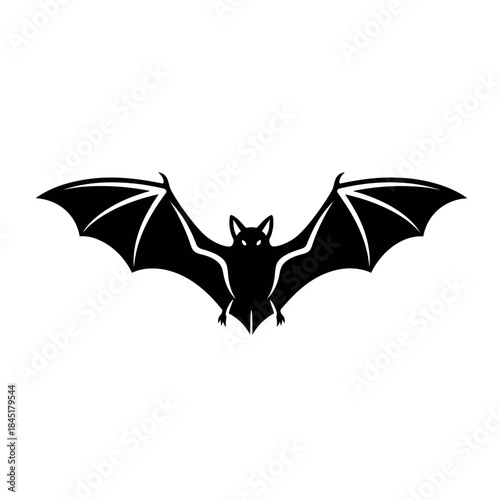 A striking silhouette of a bat with wings outstretched, perfect for Halloween or spooky themes