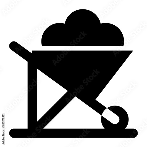 icon wheelbarrow with style glyph