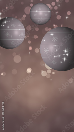 Pastel Pink Ornaments Vertical. Winter holidays illustration with pink ornaments and pastel color space to insert Christmas greetings or promotional text, vertical resolution.