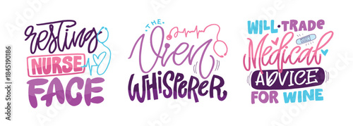 Funny hand drawn doodle lettering quote about Nurse. Lettering for t-shirt design, mug print, bag print, clothes fashion. 100% hand drawn vector image.
