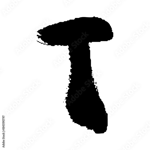 毛筆スタイルのアルファベットのT