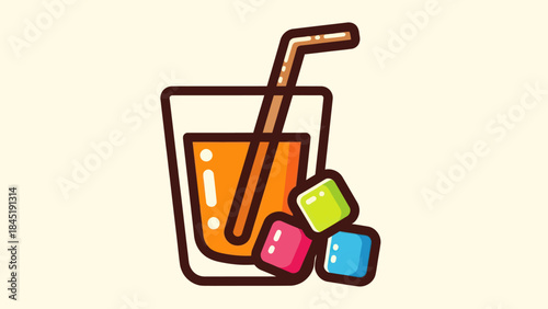 Cartoon chicken leg illustration overhead view isolated on light background