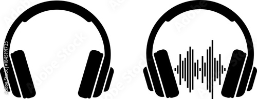 Headphones with sound wave visualization