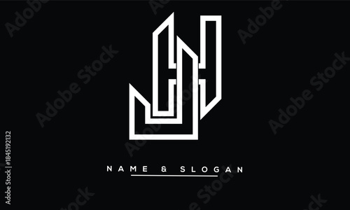 JH, HJ Abstract Letters Logo Monogram