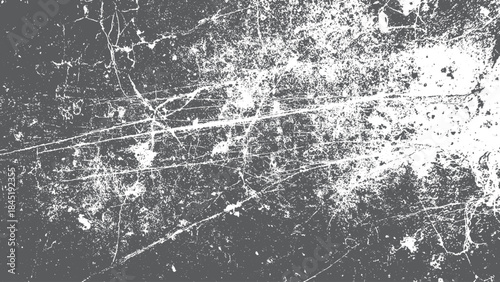 Distressed urban grunge texture with grainy dust overlay black on white. Abstract scratched grunge backdrop vector illustration for creative projects. 